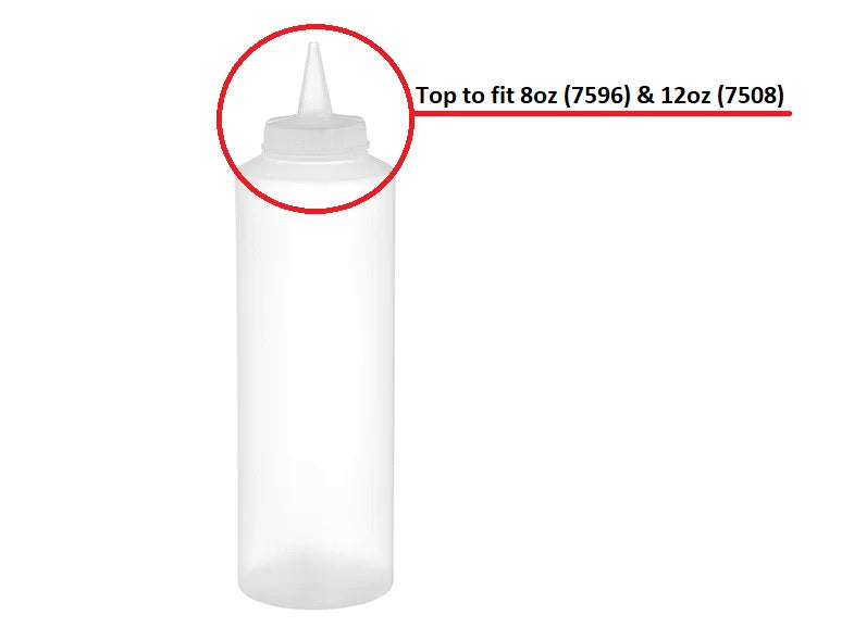 REPLACEMENT BOTTLE TOPS CLEAR PK12 (FITS 8oz & 12OZ) (8508)