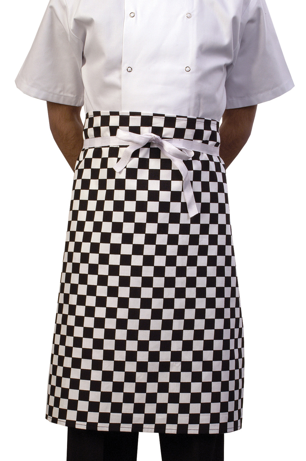 Basic Check Waist Apron - Black