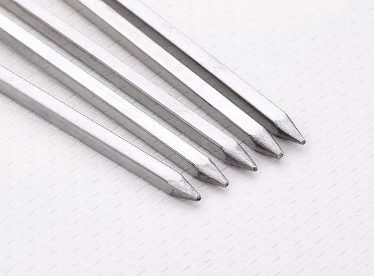 24" SQUARE KEBAB SKEWER 8mm STAINLESS STEEL - PACK OF 6 (7418)