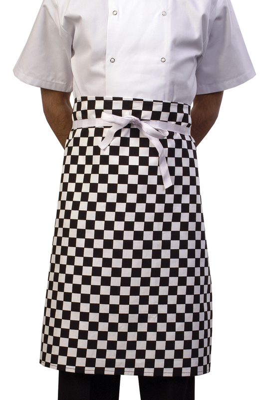 Basic Check Waist Apron - Black