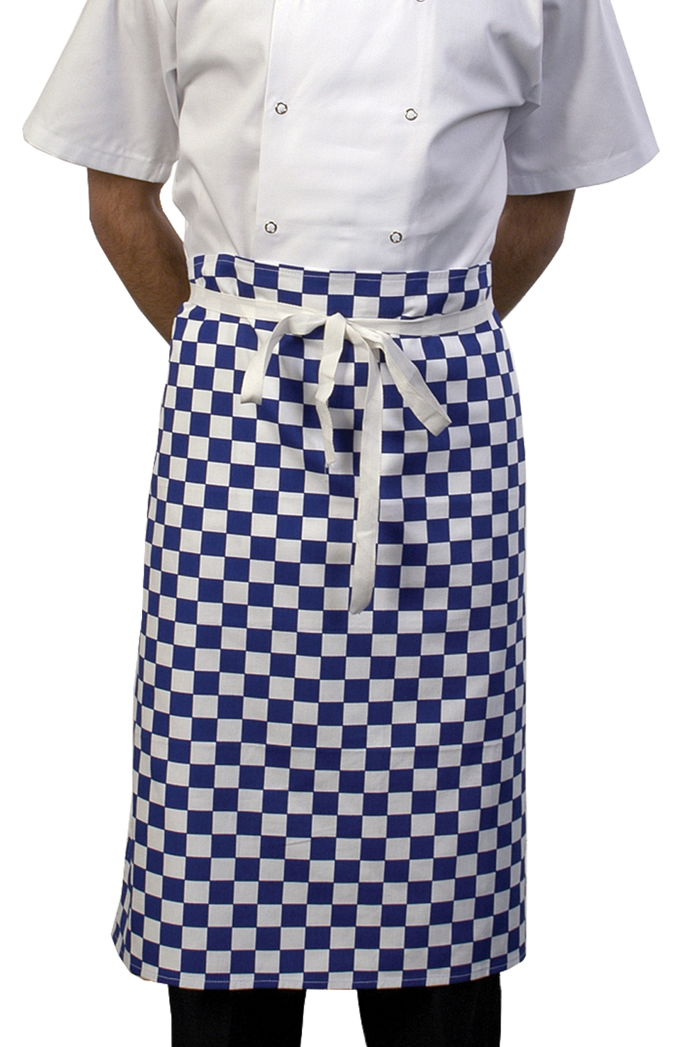 Basic Check Waist Apron - Blue