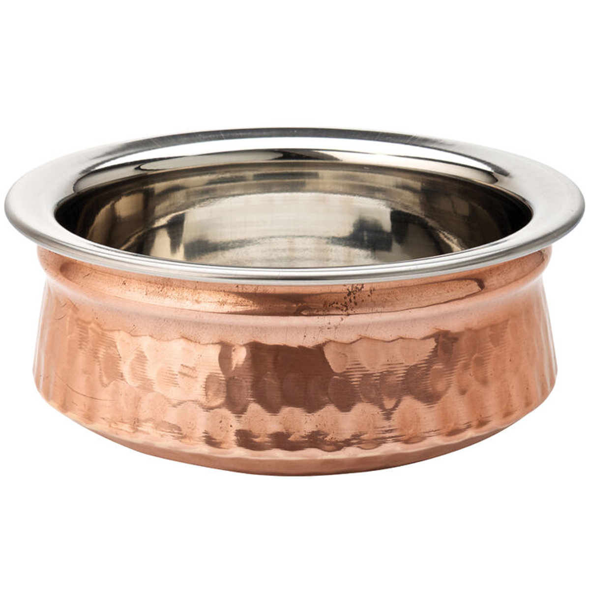 Copper Hammered Serving Handi 17cm (Heavy Duty)