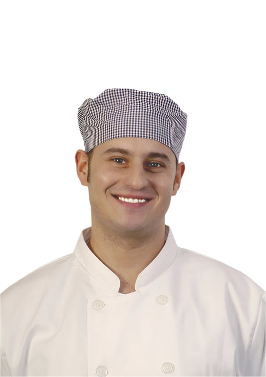 Classic Skull Cap - Small Check - Blue