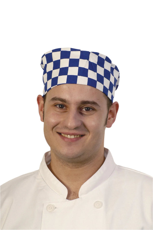 Classic Skull Cap - Large Check - Blue
