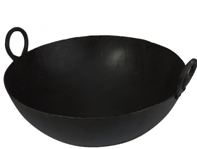 Black Iron Kadai Wok 14inch