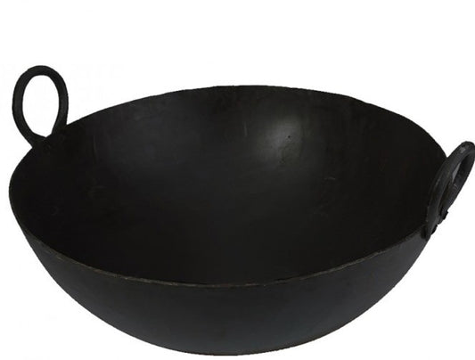Black Iron Kadai Wok 12inch