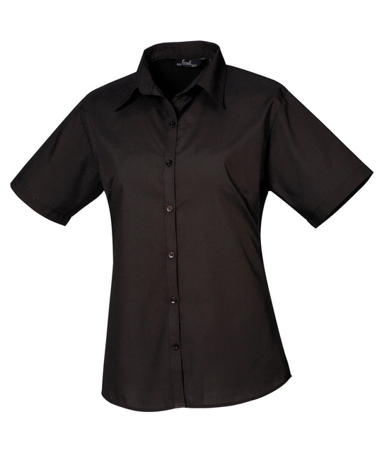 Ladies Poplin Blouse - Short Sleeve