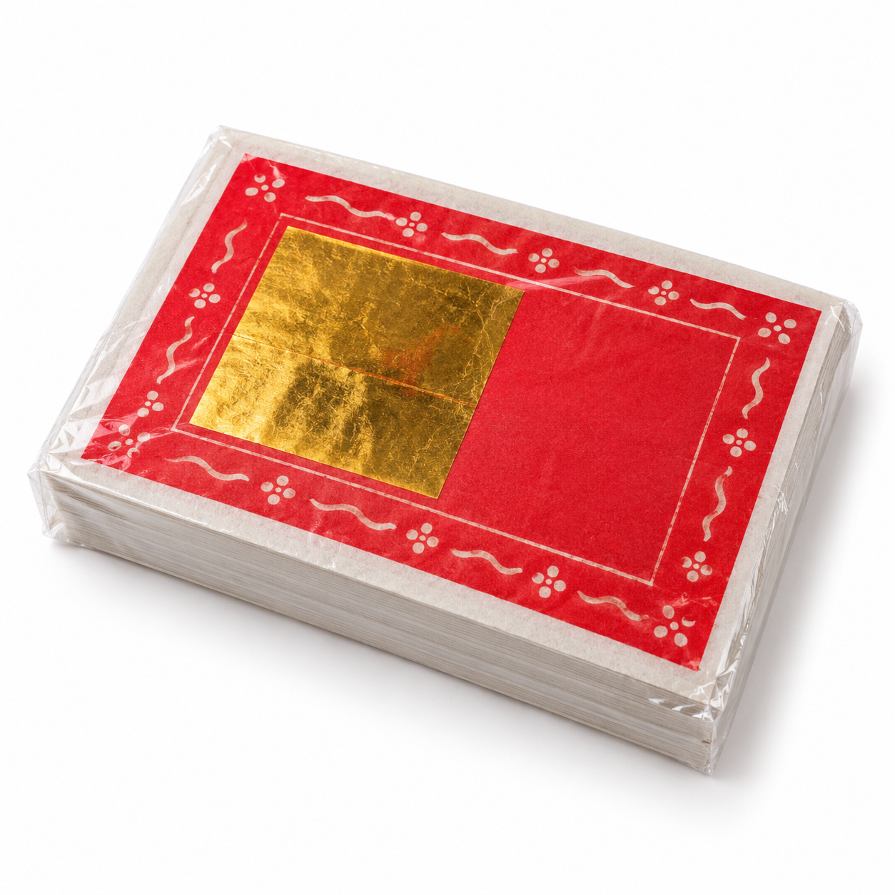 AI-edited representative image based on the photographed offering paper. Decorative details may vary; the pictured stack does not indicate pack quantity.